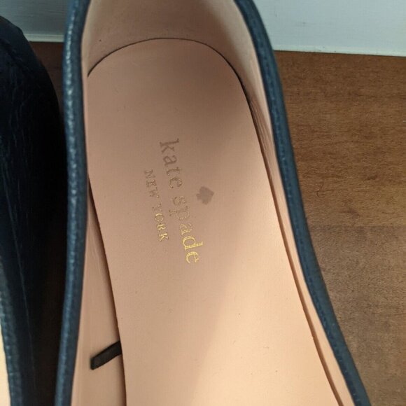 Kate Spade navy blue women's carmen leather loafers in size 8 - Picture 8 of 9